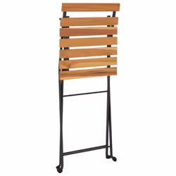 vidaXL Folding Bistro Chairs Solid Wood Teak and Steel Outdoor Dining Chair - 4 pcs - Additional view 6