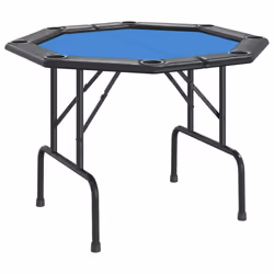 vidaXL 8-Player Folding Poker Table 108x108x75 cm Game Poker Table Blue/Green - blue