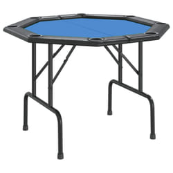 vidaXL 8-Player Folding Poker Table 108x108x75 cm Game Poker Table Blue/Green - blue