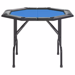 vidaXL 8-Player Folding Poker Table 108x108x75 cm Game Poker Table Blue/Green - blue