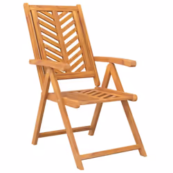 vidaXL Reclining Garden Chairs Recliner Wooden Lounge Chair Solid Wood Acacia - 2 pcs