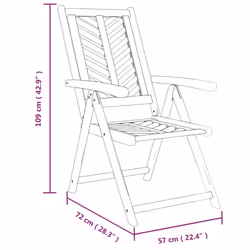 vidaXL Reclining Garden Chairs Recliner Wooden Lounge Chair Solid Wood Acacia - 2 pcs - Additional view 9
