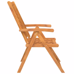 vidaXL Reclining Garden Chairs Recliner Wooden Lounge Chair Solid Wood Acacia - 3 pcs - Additional view 4