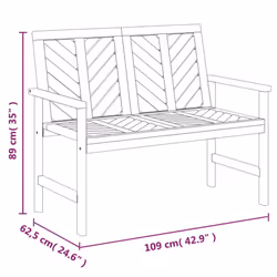 vidaXL Garden Bench Outdoor Bench Seat Wooden Bench Patio Solid Wood Acacia - Additional view 6