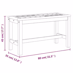 vidaXL Garden Bench Outdoor Bench Seat Wooden Bench Patio Solid Wood Acacia - 80 x 35 x 45 cm - Additional view 6