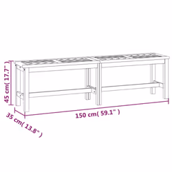 vidaXL Garden Bench Outdoor Bench Seat Wooden Bench Patio Solid Wood Acacia - 150 x 35 x 45 cm - Additional view 6