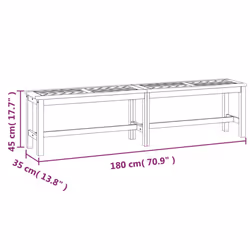 vidaXL Garden Bench Outdoor Bench Seat Wooden Bench Patio Solid Wood Acacia - 180 x 35 x 45 cm - Additional view 6