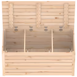 vidaXL Garden Box Set Patio Wooden Outdoor Storage Box 3 Piece Solid Wood Pine - brown, 101 x 50.5 x 46.5 cm - Additional view 7