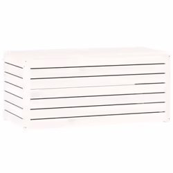 vidaXL Garden Box Set Patio Wooden Outdoor Storage Box 3 Piece Solid Wood Pine - white, 101 x 50.5 x 46.5 cm