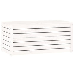 vidaXL Garden Box Set Patio Wooden Outdoor Storage Box 3 Piece Solid Wood Pine - white, 101 x 50.5 x 46.5 cm