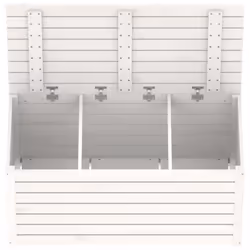 vidaXL Garden Box Set Patio Wooden Outdoor Storage Box 3 Piece Solid Wood Pine - white, 101 x 50.5 x 46.5 cm - Additional view 7