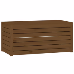 vidaXL Garden Box Set Patio Wooden Outdoor Storage Box 3 Piece Solid Wood Pine - honey brown, 101 x 50.5 x 46.5 cm