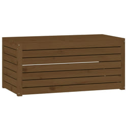 vidaXL Garden Box Set Patio Wooden Outdoor Storage Box 3 Piece Solid Wood Pine - honey brown, 101 x 50.5 x 46.5 cm