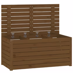 vidaXL Garden Box Set Patio Wooden Outdoor Storage Box 3 Piece Solid Wood Pine - honey brown, 101 x 50.5 x 46.5 cm - Additional view 5
