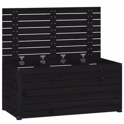 vidaXL Garden Box Set Patio Wooden Outdoor Storage Box 3 Piece Solid Wood Pine - black, 101 x 50.5 x 46.5 cm - Additional view 5