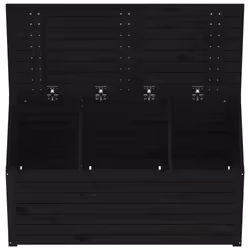 vidaXL Garden Box Set Patio Wooden Outdoor Storage Box 3 Piece Solid Wood Pine - black, 101 x 50.5 x 46.5 cm - Additional view 7