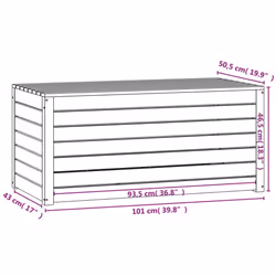 vidaXL Garden Box Set Patio Wooden Outdoor Storage Box 3 Piece Solid Wood Pine - black, 101 x 50.5 x 46.5 cm - Additional view 9