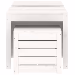 vidaXL Garden Box Set Patio Wooden Outdoor Storage Box 3 Piece Solid Wood Pine - white, 50.5 x 50.5 x 46.5 cm - Additional view 5