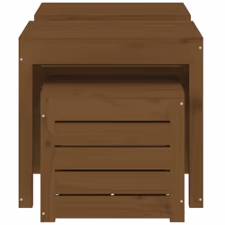 vidaXL Garden Box Set Patio Wooden Outdoor Storage Box 3 Piece Solid Wood Pine - honey brown, 50.5 x 50.5 x 46.5 cm - Additional view 5