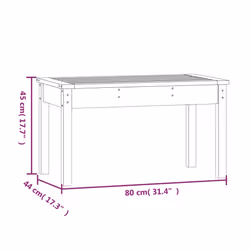 vidaXL Garden Bench Outdoor Picnic Bench Camping Wooden Bench Solid Wood Pine - white pine, 80 x 44 x 45 cm