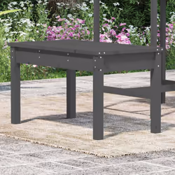 vidaXL Garden Bench Outdoor Picnic Bench Camping Wooden Bench Solid Wood Pine - grey pine, 80 x 44 x 45 cm