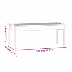vidaXL Garden Bench Outdoor Picnic Bench Camping Wooden Bench Solid Wood Pine - white pine, 109 x 44 x 45 cm