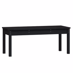 vidaXL Garden Bench Outdoor Picnic Bench Camping Wooden Bench Solid Wood Pine - black pine, 109 x 44 x 45 cm