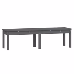 vidaXL Garden Bench Outdoor Picnic Bench Camping Wooden Bench Solid Wood Pine - grey pine, 159.5 x 44 x 45 cm