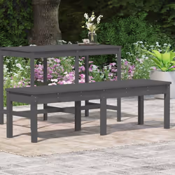 vidaXL Garden Bench Outdoor Picnic Bench Camping Wooden Bench Solid Wood Pine - grey pine, 159.5 x 44 x 45 cm