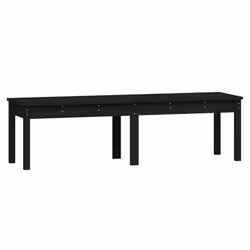 vidaXL Garden Bench Outdoor Picnic Bench Camping Wooden Bench Solid Wood Pine - black pine, 159.5 x 44 x 45 cm