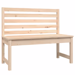 vidaXL Garden Bench Outdoor Picnic Bench Camping Wooden Bench Solid Wood Pine - natural pine, 109 x 48 x 91.5 cm