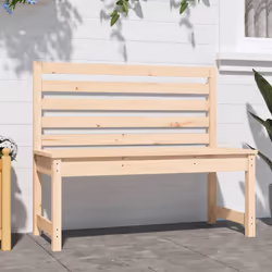 vidaXL Garden Bench Outdoor Picnic Bench Camping Wooden Bench Solid Wood Pine - natural pine, 109 x 48 x 91.5 cm