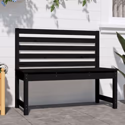 vidaXL Garden Bench Outdoor Picnic Bench Camping Wooden Bench Solid Wood Pine - black pine, 109 x 48 x 91.5 cm