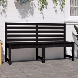 vidaXL Garden Bench Outdoor Picnic Bench Camping Wooden Bench Solid Wood Pine - black pine, 157.5 x 48 x 91.5 cm