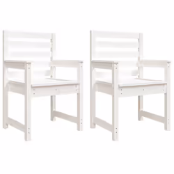 vidaXL Garden Chairs Outdoor Chair Wooden Chair Seating Patio 2 pcs Pinewood - white pine, 60 x 48 x 91 cm