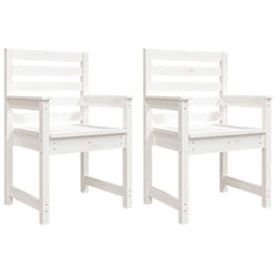 vidaXL Garden Chairs Outdoor Chair Wooden Chair Seating Patio 2 pcs Pinewood - white pine, 60 x 48 x 91 cm