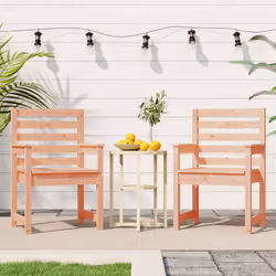vidaXL Garden Chairs Outdoor Chair Wooden Chair Seating Patio 2 pcs Pinewood - natural douglas, 60 x 48 x 91 cm - Additional view 2
