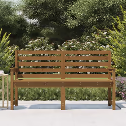 vidaXL Garden Bench Outdoor Picnic Bench Camping Wooden Bench Solid Wood Pine - honey brown pine, 159.5 x 48 x 91.5 cm - Additional view 2