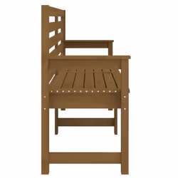 vidaXL Garden Bench Outdoor Picnic Bench Camping Wooden Bench Solid Wood Pine - honey brown pine, 159.5 x 48 x 91.5 cm - Additional view 4