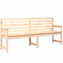 vidaXL Garden Bench Outdoor Picnic Bench Camping Wooden Bench Solid Wood Pine - natural pine, 203.5 x 48 x 91.5 cm