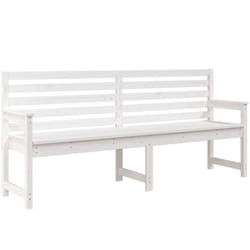 vidaXL Garden Bench Outdoor Picnic Bench Camping Wooden Bench Solid Wood Pine - white pine, 203.5 x 48 x 91.5 cm