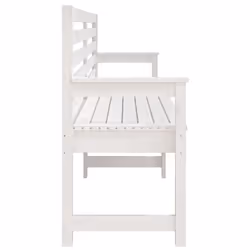 vidaXL Garden Bench Outdoor Picnic Bench Camping Wooden Bench Solid Wood Pine - white pine, 203.5 x 48 x 91.5 cm - Additional view 4
