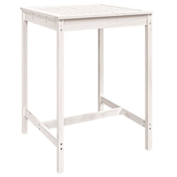 vidaXL Garden Table Outdoor Table Patio Wooden Dining Table Solid Wood Pine - white pine, 82.5 x 82.5 x 110 cm
