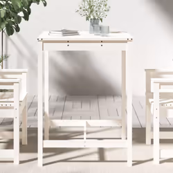 vidaXL Garden Table Outdoor Table Patio Wooden Dining Table Solid Wood Pine - white pine, 82.5 x 82.5 x 110 cm