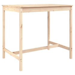 vidaXL Garden Table Outdoor Table Patio Wooden Dining Table Solid Wood Pine - natural pine, 121 x 82.5 x 110 cm