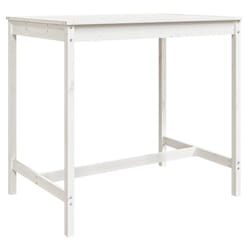vidaXL Garden Table Outdoor Table Patio Wooden Dining Table Solid Wood Pine - white pine, 121 x 82.5 x 110 cm