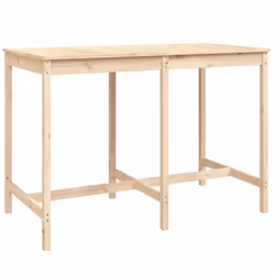 vidaXL Garden Table Outdoor Table Patio Wooden Dining Table Solid Wood Pine - natural pine, 159.5 x 82.5 x 110 cm