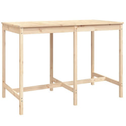 vidaXL Garden Table Outdoor Table Patio Wooden Dining Table Solid Wood Pine - natural pine, 159.5 x 82.5 x 110 cm