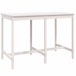 vidaXL Garden Table Outdoor Table Patio Wooden Dining Table Solid Wood Pine - white pine, 159.5 x 82.5 x 110 cm