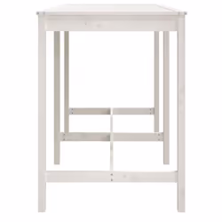 vidaXL Garden Table Outdoor Table Patio Wooden Dining Table Solid Wood Pine - white pine, 159.5 x 82.5 x 110 cm - Additional view 4